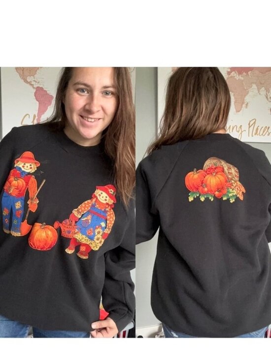 Fruit of the Loom Sweaters - Fruit of The Loom | Vintage Scarecrows & Pumpkins Sweat Shirt | Size Extra Large